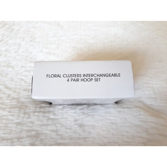 AVON FLORAL CLUSTER INTERCHANGEABLE 4 PAIR HOOP SET (GOLDTONE) ~ NEW SEALED!!! - Picture 5 of 7